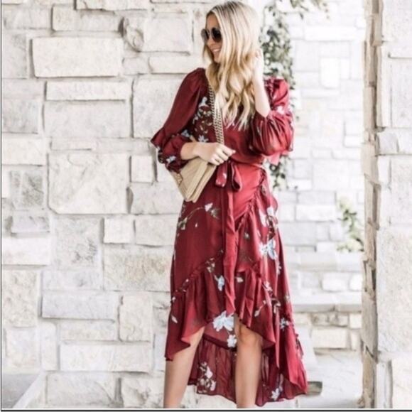 Joie Anawrette Floral Ruffle Wrap Dress - Picture 1 of 6